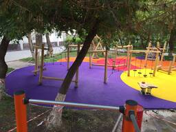 Укладка резиновых покрытий. Тартановые покрытия