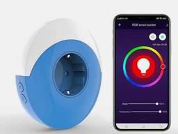 Умная Wi-Fi розетка ночник с цветным светильником