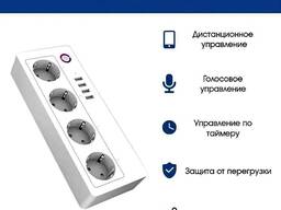 Умный сетевой удлинитель Wi-Fi на 4 независимые розетки и 4 usb Алиса