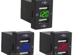 USB автомобильное зарядное устройство с вольтметром и. ..