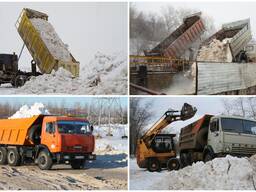 Услуги по приему снега. приём снега на снежные отвалы.