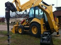 Услуги ямобура на базе экскаватора-погрузчика Komatsu, Case