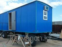 Вагон на колесах, модульное здание на шасси