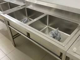 Ванна моечная 2-секционная 30 см глубина. 0.7 мм. M7-30-2