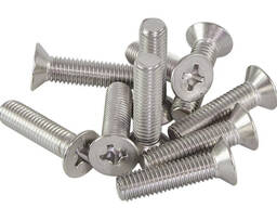 Винты D= 1,8-60 мм, L= 3-300 м, Прочность: 8,8; 10,9; 12,9; 4,6; 4,8…, DIN 965; DIN 967