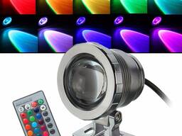 Водонепроницаемый цветной RGB прожектор с пультом 220V